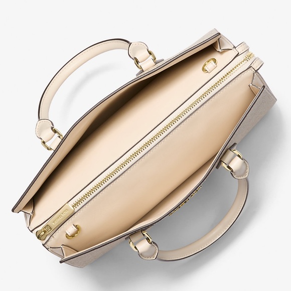 Michael Kors Sheila Medium Signature Logo and Metallic Satchel Crossbody CZ NWT - Picture 2 of 16